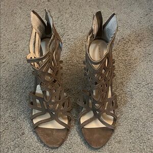 Adrienne Vittadini Tan Strappy Heels